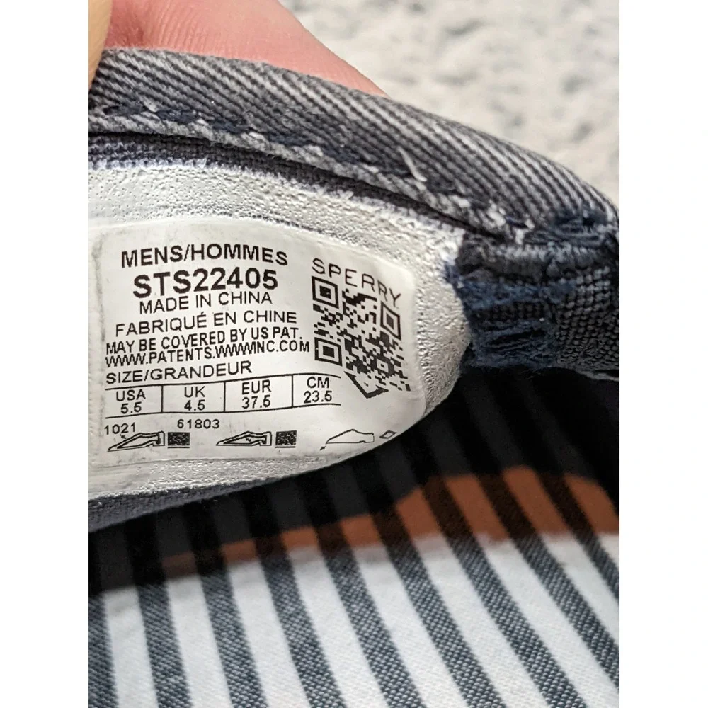 NEW Sperry Mens Striper II Slip On‎ Sneaker 5.5M Boat Shoe Navy (STS22405) NIB